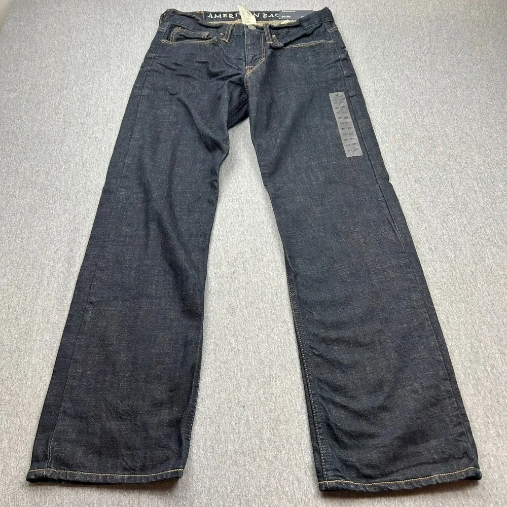 American Eagle‎ Relaxed Dark Wash Jeans Mens 30x30 Straight Leg NEW